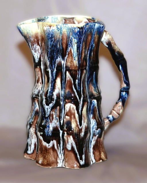 1 jug + 6 cups | Vintage - barbotine majolica