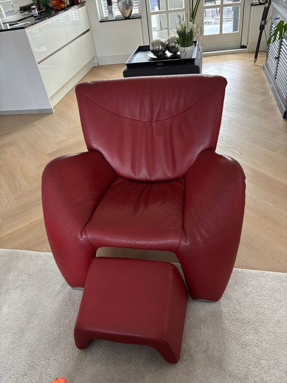 Leolux Echnaton, Sessel, Leder, Metall, Rot (Foto 4 von 5)