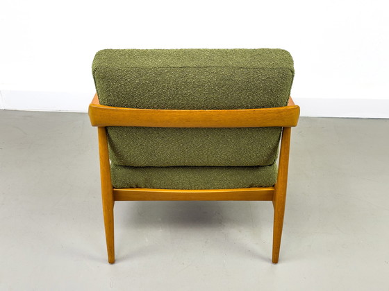 Image 1 of Chaise Lounge En Teck Et Bouclé Par Knoll Antimott, 1960S