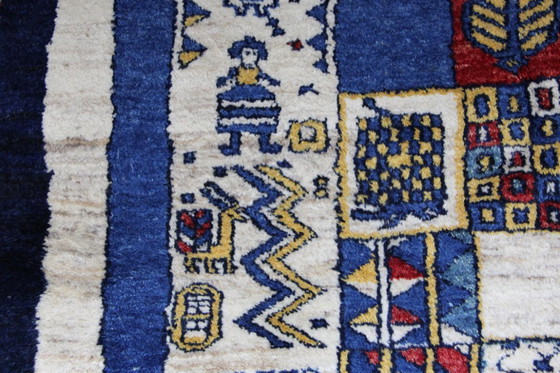 Image 1 of Tappeto orientale persiano Gabbeh Ghashghai originale 200 cm x 195 cm antico naturale