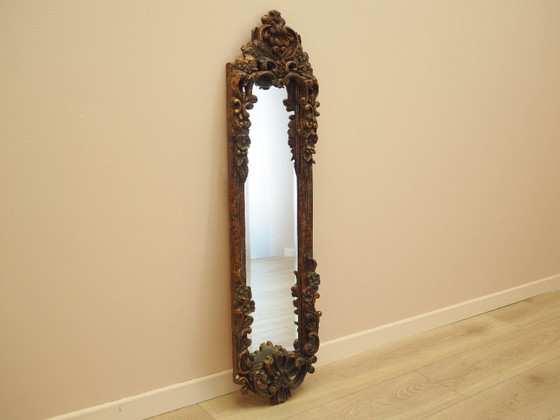 Image 1 of Miroir à cadre en bois, design italien, années 1960, fabrication : Italie