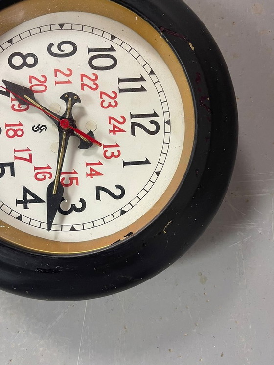 Raro Orologio da parete Bauhaus Siemens Halske 24 ore. Germania, anni '30. Rif. DO2001 – Glass (photo 8 of 15)