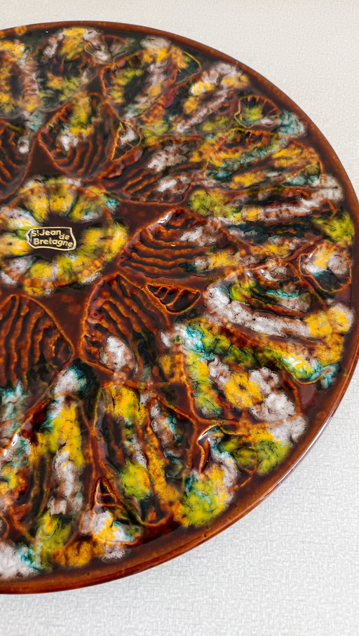 Rare XL Breton oyster plate