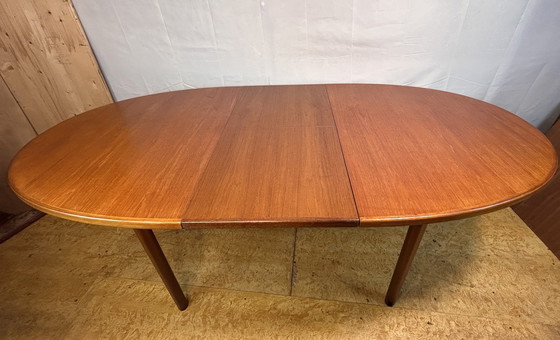 Image 1 of Mid-Century Retro Vintage Teak Oval Extending Dining Table by McIntosh – 1960s 
