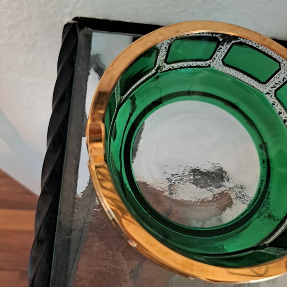 Bohemia Crystal Ashtray Emerald Green with Real Gold Czechoslovakia 60s/70s – Decorative Objects (photo 7 of 11)