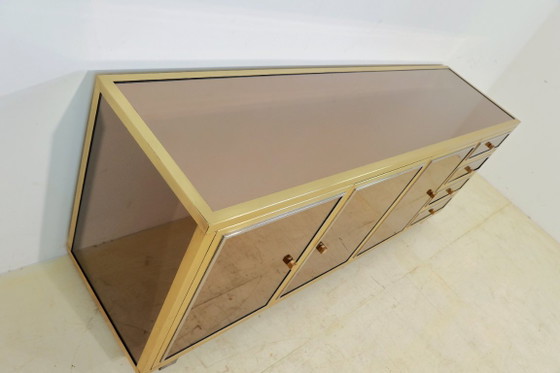 Rare 1970s Michel Pigneres Sideboard / Credenza – France – L'Angolo Metallarte Roma, Brass (photo 6 of 12)