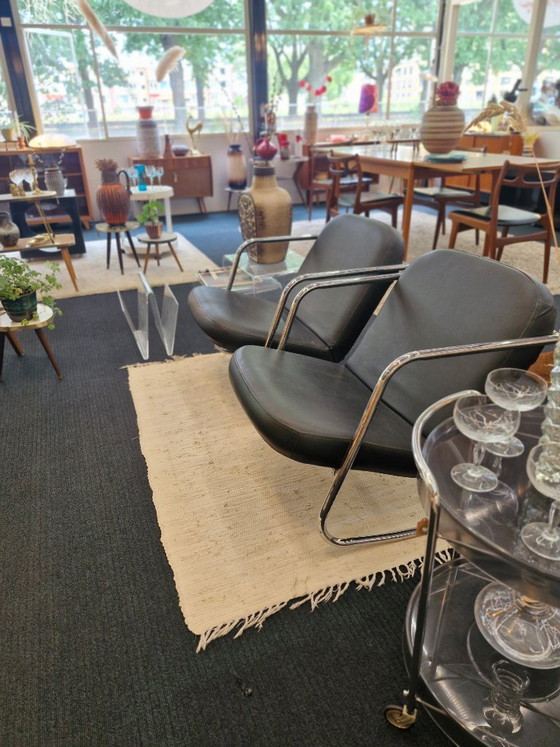 Set van twee vintage buisframe schommelstoelen in Bauhaus-stijl – Fauteuils, Skai (photo 4 of 9)