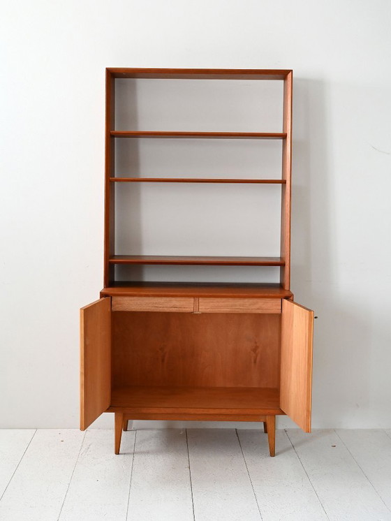 Image 1 of Librería escandinava de teca de los años 60 con mueble de almacenaje