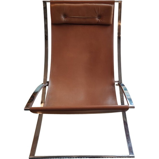Fauteuil pliant vintage Luisa en métal chromé par Marcello Cuneo, 1970