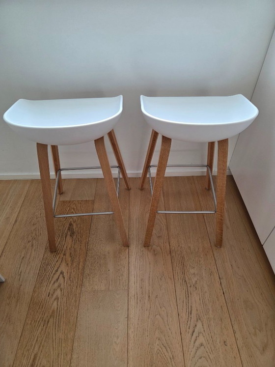 2x HAY About a Stool AAS32 tabouret de bar 65 cm, blanc/chêne savonné, Tabourets de bar, Bois (photo 3 sur 6)