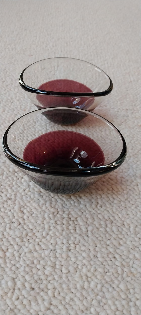 Image 1 of 2 elegantissime ciotole soffiate a mano di Hadeland Willy Johansson, articolo di design scandinavo da 12 cm ciascuna