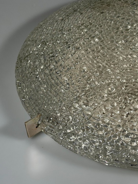 Image 1 of Plafondlamp van ijsglas uit de jaren 60/70 van Kaiser Leuchten Duitsland