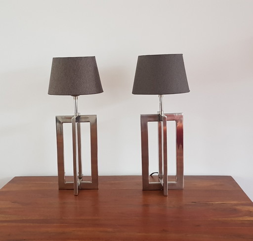 2x Light Makers Solid Metal Table Lamps