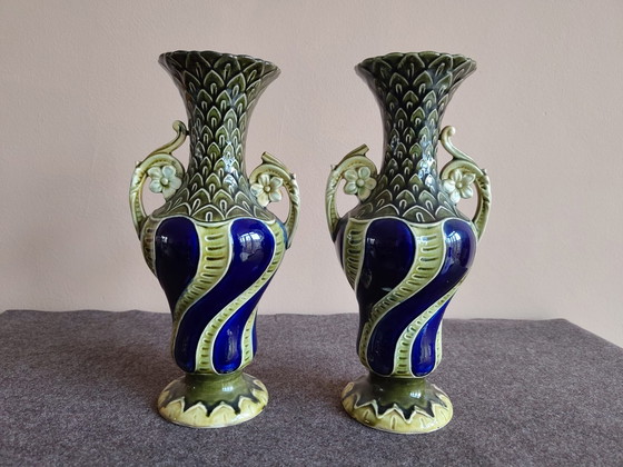 Image 1 of Gustave de Bruyn vases and bowl