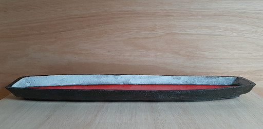 Lange Keramikschale, Brutalismus, Belgien, 1970er Jahre