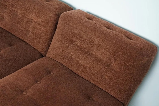 Image 1 of Vintage brown bouclé modular sofa, 1970s, 5 elements