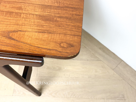 Image 1 of Tavolino da caffè vintage di metà secolo con piano in formica reversibile, impiallacciatura in teak
