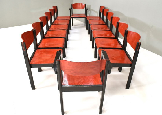 Image 1 of 14 chaises empilables postmodernes de style Memphis italien, années 1970