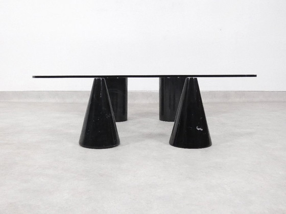 Image 1 of Vintage Italian Rectangular Marble Coffee Table with Glass Top