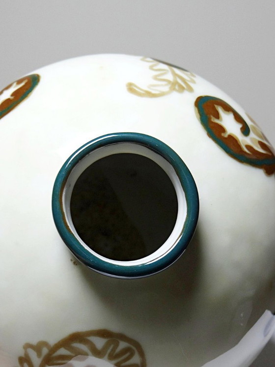 Image 1 of Small Tharaud Limoges porcelain ball vase circa 1920-1940