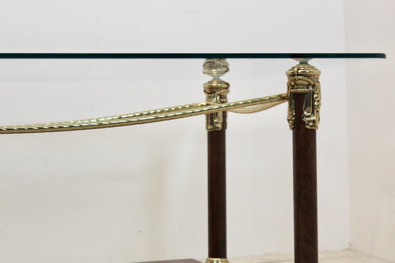 Hollywood Regency Salontafel, Koffietafelboeken, Glas, Messing (foto 5 van 8)