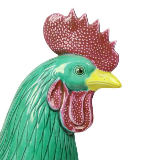 Image 1 of Coq en porcelaine polychrome émaillée