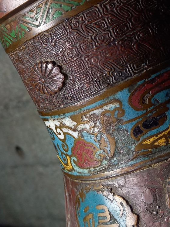 Vase Oriental Ancien, Fer, Multicolore (photo 9 sur 9)