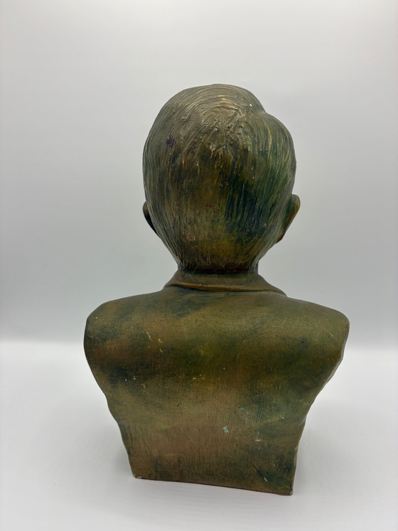 Keramikbüste, signiert David – Coimbra 1994 – Porträt eines Mannes, Bronzepatina – Bildhauerei (photo 3 of 9)