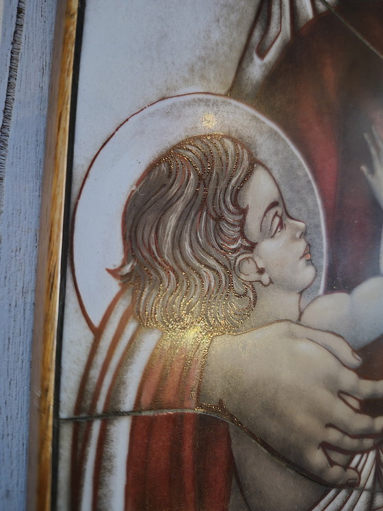 Image 1 of Religiöse Opalin-Ikone der Maria mit dem Jesuskind, Van Paridon-Brüder