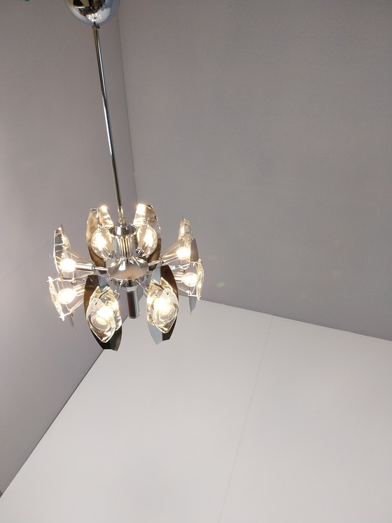 Image 1 of Vintage Italiaanse Kroonluchter van Oscar Torlasco voor Stilkronen, Jaren 60