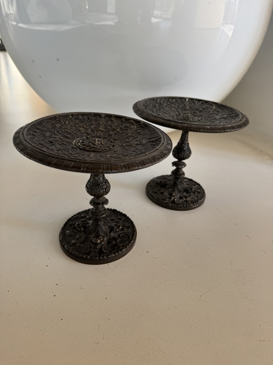 Image 1 of Coupes sur pied en bronze style Renaissance