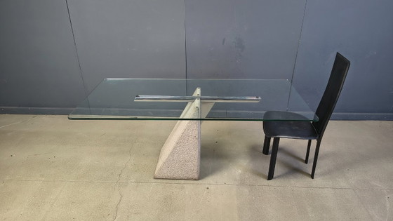 Image 1 of Concrete dining table by Giovanni Offredi for Saporiti 1970s