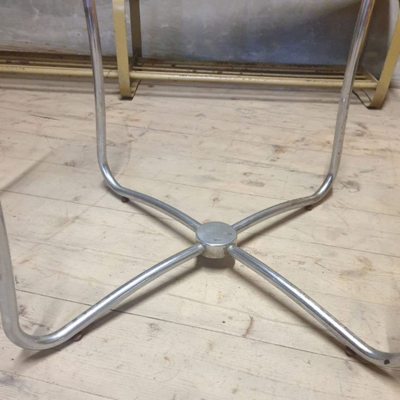 Image 1 of Table basse ronde en verre de style Bauhaus, Tchécoslovaquie, années 1930-1940