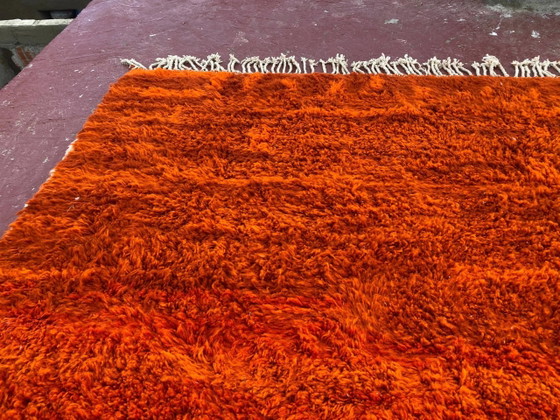 Large Beni Ouarain Rug 260x260 cm – Vibrant Orange Wool, Unique Piece – Rugs & carpets, Cotton, Bohemian (photo 6 of 13)