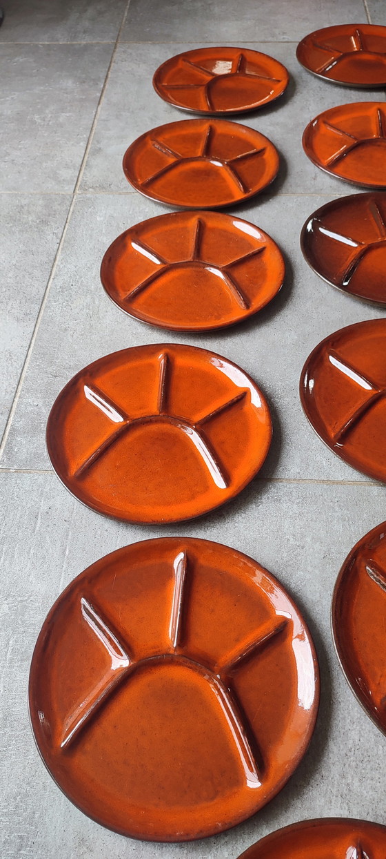 Image 1 of Assiettes céramique à compartiments (x11) vintage -Vallauris