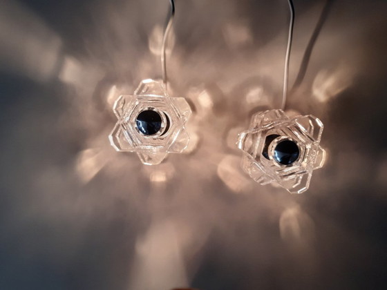 Image 1 of 1 van 2 glazen Peill en Putzler tafellampjes, mcm glazen design tafellampje; 2 stuks beschikbaar