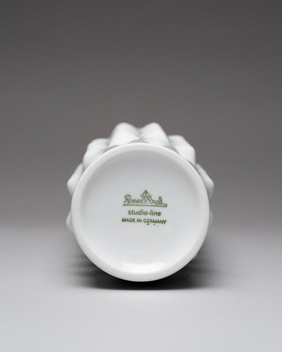 Image 1 of Vaso vintage Rosenthal Studio-Line "Vibrations" Duo Dieter Mankau argento e bianco