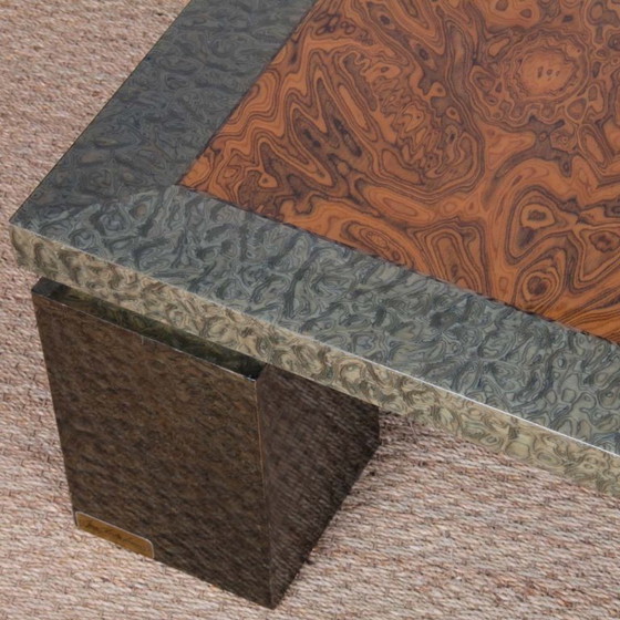 Image 1 of Coffee table in burl wood by Jean-Charles Liviani, 1980