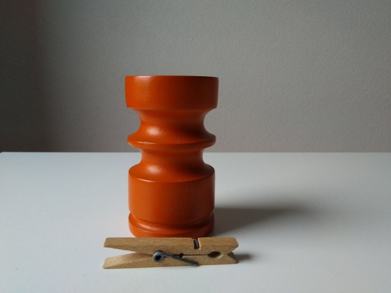 Image 1 of vintage houten kandelaar jaren 70