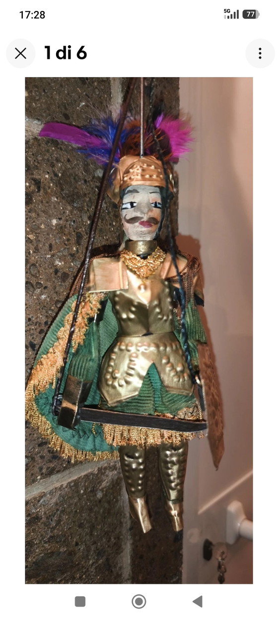 Marionnette sicilienne vintage de 25 cm - Probablement Orlando – Objets déco, Metal, Textile (photo 2 of 6)