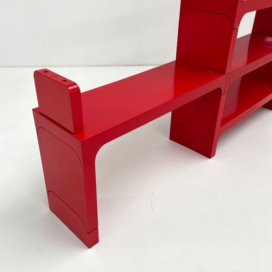 Estantería modular roja de Olaf Von Bohr para Kartell, años 70 – Librerías, Plastic (photo 10 of 13)
