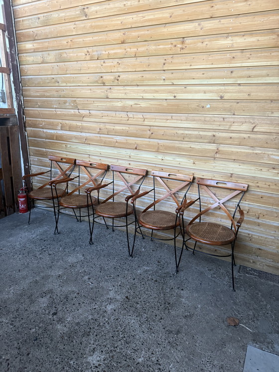 Image 1 of 5 x vintage bistro stoelen