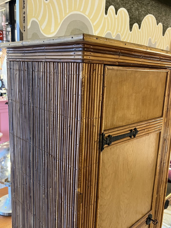 Image 1 of vintage rattan wardrobe