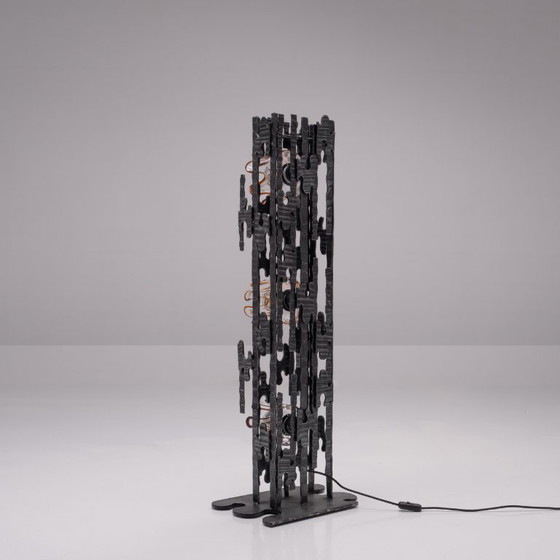 Image 1 of 1x Brutalist Murano Glass Floor Lamp 1970s