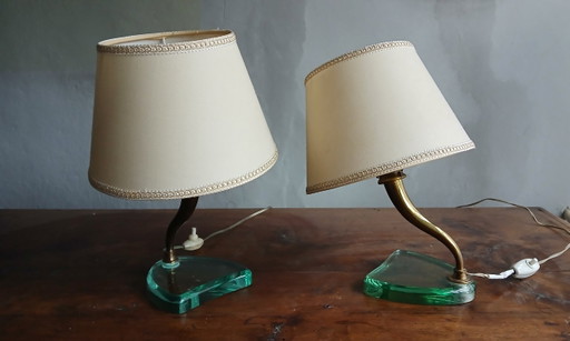 Crystal And Brass Table Lamps By Emilio Lancia, 1930s – tafellampen