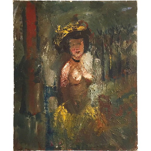 Vintage-Ölgemälde von Fernand Labat, Frankreich