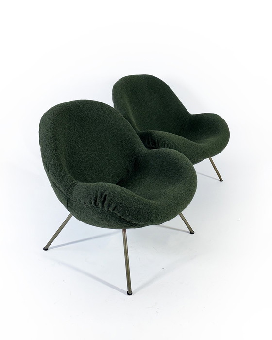 Image 1 of Paar "Egg" Lounge Chairs von Fritz Neth für Correcta, Deutschland, 1950er Jahre