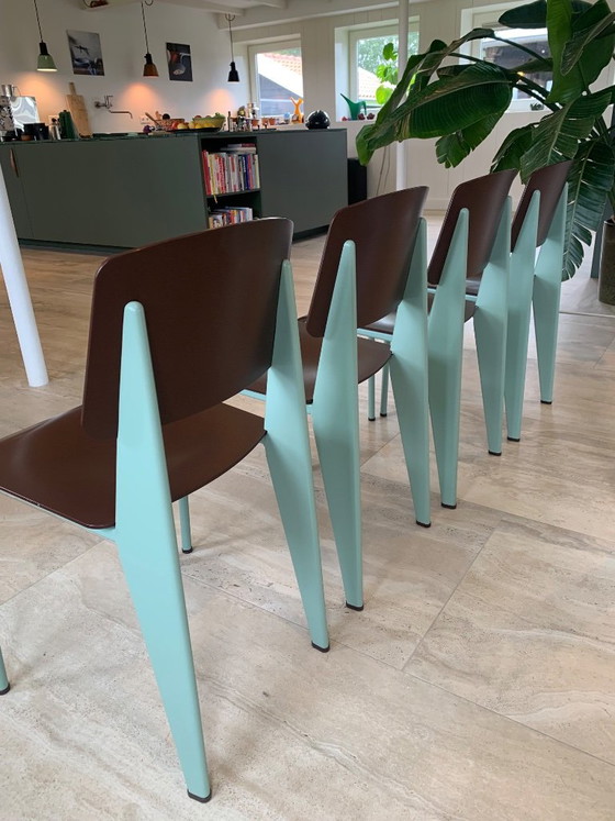 4x Prouvé Standard SP Chairs by Vitra – Dining chairs, Metal, Plastic (photo 2 of 11)