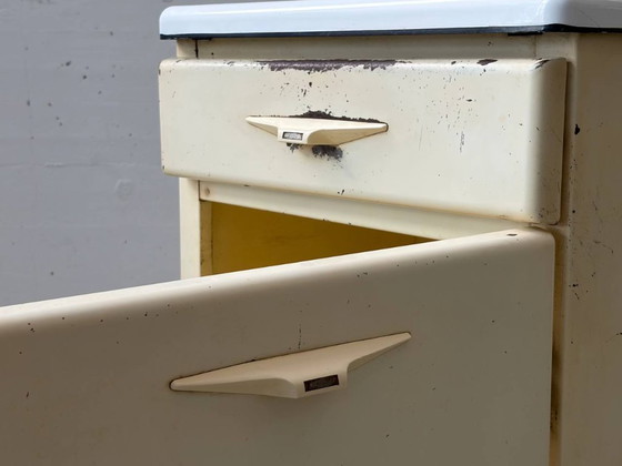 Image 1 of Industrial steel sheet chest of drawers by R. Daurat, France, 1950s