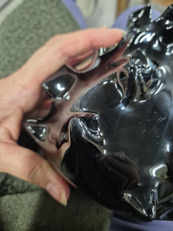 Mid-Century design vase 'Pimple', Attributed to Jan Beránek (Skrdlovice), Glass, Black (photo 3 of 5)